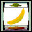 Animated contact sheet of seven fruit-themed buddy icons with pixelated graphics and transparent backgrounds, each featuring a single fruit or related object in a simple frame layout.