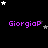 Purple text 'GiorgiaP' on black background with scattered white and gray stars, some frames show star positions shifting slightly.