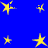 Yellow star shapes of varying sizes on a solid blue background, with some stars having motion blur effects.