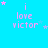 A static image with a bright cyan background featuring repeated pink text "i love victor" and scattered pink and light blue stars.