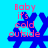Blue snowflake-shaped icon with pink text 'Baby it's cold outside' on a bright blue background, showing four distinct animation frames.