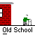 Animated contact sheet showing 14 sequential frames of a pixel art character moving through brick structures with text "Old School" beneath each frame.