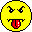 Two yellow pixelated smiley faces side-by-side, one with winking eyes and a tongue-out mouth, the other with straight eyes and a smiling mouth.