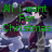 Pixelated anime-style character with long dark hair and red headband, standing in front of green text reading "All I Want For Christmas Is To Feel Your Warmth Beside Me".
