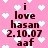 Pink background with white pixelated hearts and repeated text 'i love hasan 2.10.07 aaf' in dark brown pixels.