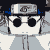 Pixelated anime-style character with black hair and blue clothing, wearing a headband with a metal plate featuring a spiral symbol.