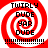 Red and white spiral background with black text "TWIRLY DUDE YAR DUDE" and a of exclamation marks below