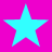Four cyan stars on a solid magenta background, arranged in two of two with no visible animation changes