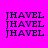 A static image with a bright pink background displaying the word "JHADEL" repeated in dark blue pixelated text across four