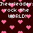 Pixelated dark red background with pink heart shapes and repeated white text reading "Cheerleader: rock the WORLD!"