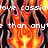 Pixelated flame background with white text reading 'love cossid' and 'than any' partially visible.
