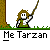 Animated contact sheet of a pixel art character swinging on a rope, displayed across 14 frames with consistent text below each frame.