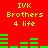 Red background with yellow text "IVK Brothers 4 life" and green audio waveforms in two , animated to shift horizontally across frames