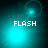 Animated cyan and black icon with 'FLASH' text, showing a glowing light source moving between four positions in sequence.