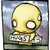 Pixelated yellow cartoon character with large white eyes and a rounded head, standing on a grassy field under a blue sky with clouds.
