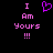 Pixelated pink text and a purple heart symbol on black background, with two identical static frames side-by-side.