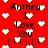 Red background with white pixelated hearts and black text reading "Anthea I Love You !!!!" in a pattern