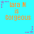 Pixelated text 'Lara M is Gorgeous' on cyan background with pink and purple star-shaped pixel clusters in four corners.