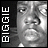 Static 48x48 pixel buddy icon featuring a grayscale portrait of a person with bold vertical text on the left side, rendered in low-resolution pixel art style.