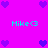 Pixelated icon with cyan text "Mike<3" on bright purple background, surrounded by multiple small purple hearts in a pattern