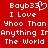 Red background with white pixelated text reading "Bayb33 I Love Yhoo Than Anything In The World" and a heart symbol replacing the 'o' in Bayb33.
