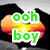 A static image with four distinct text-based sections: green 'ooh boy' over a heart-shaped mouth, pink 'u make my HEART' over a heart outline, blue 'beat fast i.l.y.<3' over a pink heart, and a blank gray section.