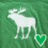 Green background with white moose and heart, yellow text reading 'Date a moose', 'And be Proud', 'Very Proud' in pixelated font.
