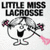 Pixelated cartoon character holding a lacrosse stick with text above and below the figure.