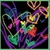 Colorful abstract animation with swirling lines and shapes in purple, green, yellow, pink, and red against a black background.
