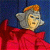 A split-frame animated contact sheet showing a pixelated cartoon character in red clothing on the left and green text reading "Original Icons .com" on the right against dark backgrounds.
