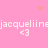Pink background with repeated white text 'jacqueliinejacqueliine' and '<3' symbols, featuring a small pink heart and orange dot clusters that shift position.