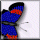 Six pixelated butterfly icons arranged in a , with two text displaying 'Happy' and 'Happy Spring'