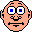 Pixel art character with peach skin, blue eyes, and black mouth; multiple expressions including closed eyes, crying, sunglasses, and melting face.