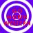 Four identical circular icons with white concentric rings on a solid purple background, each containing red text reading "GO NORTH WESTERN" in three stacked lines.