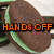 A pixelated image of chocolate sandwich cookies with green filling, featuring orange text overlays in two