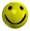Yellow smiley face icon with black eyes and mouth, transitioning through multiple distorted shapes including rounded, stretched, curved, and crescent forms.
