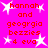 A bright pink background features red pixelated text reading "hannah and georgia bezzies 4 eva" with white star shapes scattered throughout, all in a static display.