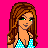 Pixelated image of a woman with long brown hair wearing a blue and white checkered bikini top against a bright pink background, with 'prep@' text on the right.