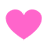 Four pink heart shapes arranged in a two-by-two on white background, each with smooth rounded edges and uniform fill