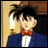 A pixelated anime-style character in a blue suit with an orange bow tie appears on the left side of a contact sheet, while the right side displays stylized text "Anime IM" and "com" against a black background.