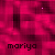 A contact sheet of 11 animated frames showing a repeating pink and black pattern with the text 'mariya' in varying shades, arranged in a grid layout on a gray background.