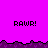 Pixelated image with bright magenta background, dark purple jagged border, and repeated 'RAW!' text in black pixel font across multiple sections.