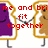 Pixelated cartoon characters shaped like bread slices with purple and brown fill, holding hands in a with red text overlay
