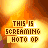 Animated icon with orange-yellow gradient background displaying text 'THIS IS SCREAMING PHOTO OP' and changing 'PHOTO OP' to 'COME ON' in later frames.