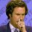 A 48x48 pixel animated contact sheet showing three frames of Will Ferrell as Ron Burgundy from Anchorman, with a blue patterned background and gray transparency in the bottom-right corner.