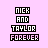 Pixelated text 'NICK AND TAYLOR FOREVER' on pink background with varying color states across six positions
