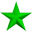 Green pixelated star with white outline on gray background, static image.