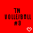 Red background with repeated 'TM VOLLEYBALL #8' text and white pixelated heart or arrow symbols changing across frames.