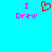 Pixelated cyan background with pink text 'I Drew' on both sides and a red heart symbol in the center.