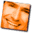 Six square pixelated face images in orange, green, orange, pink, blue, and gray arranged in two with one empty space